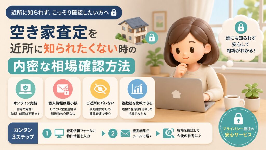 空き家査定を近所に知られたくない時の内密な相場確認方法