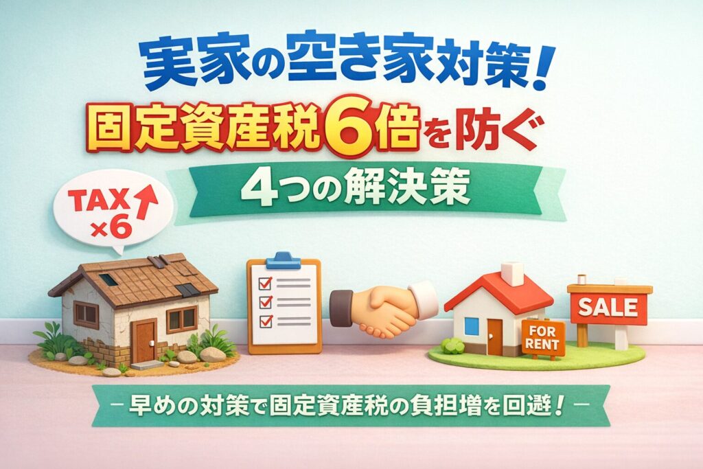 実家空き家対策！固定資産税6倍を防ぐ4つの完全解決策

