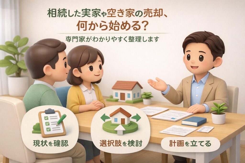 相続した実家・空き家・売却の悩みを、何から始めればいいか整理できます