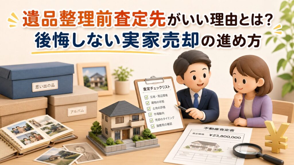 遺品整理前査定先がいい理由とは？後悔しない実家売却の進め方