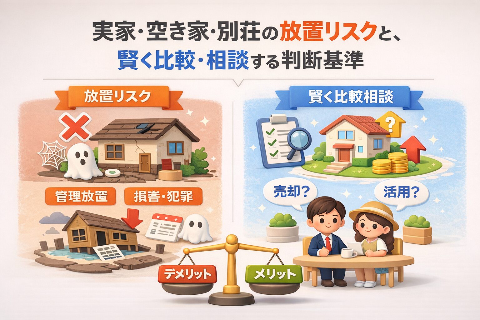 実家空き家別荘の放置リスクと賢く比較相談する判断基準