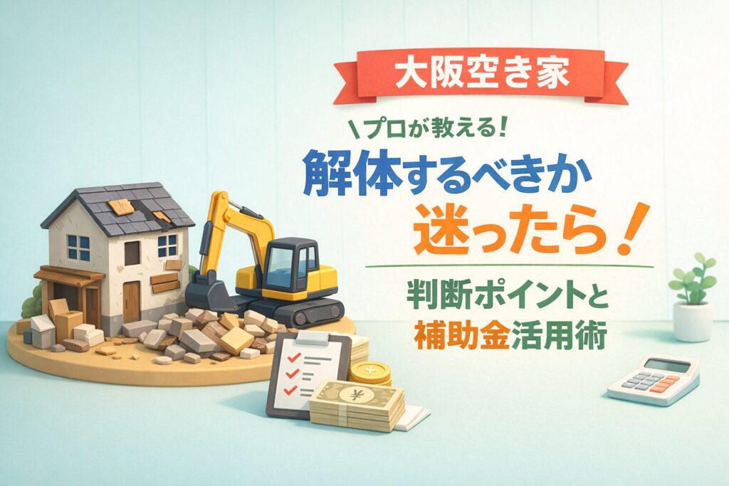 大阪空き家解体するべきか迷う方へ!プロが教える判断基準と補助金活用術
