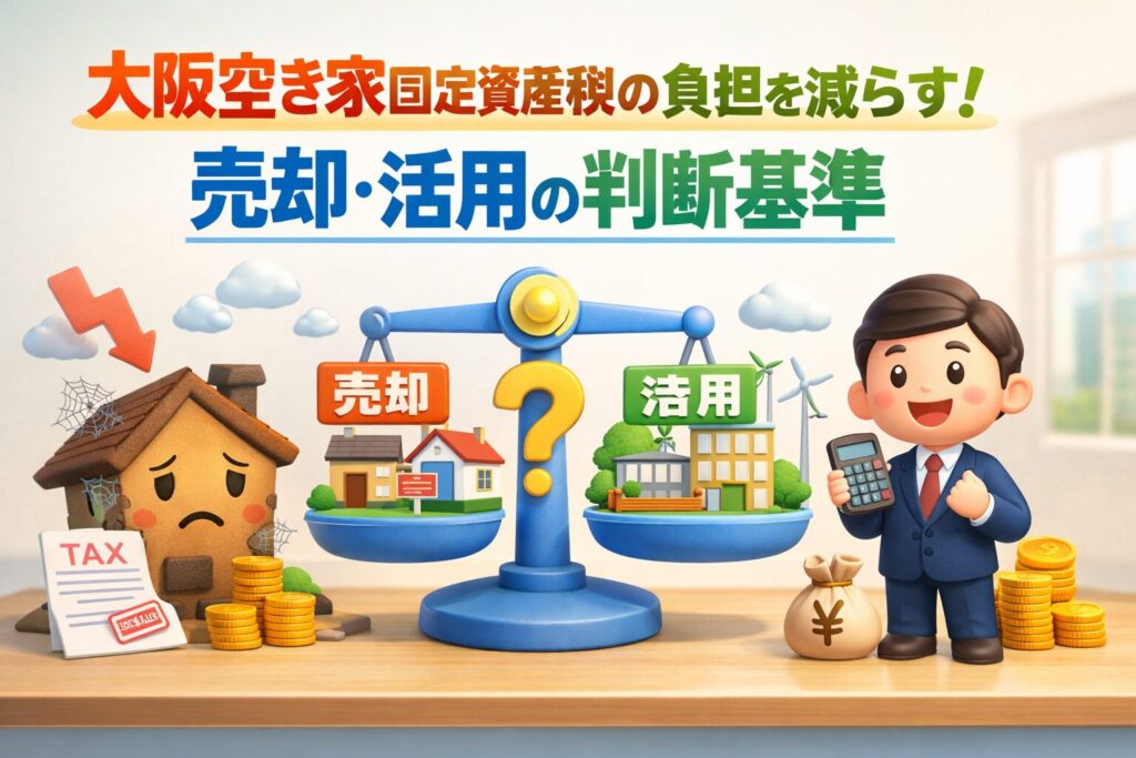 大阪空き家固定資産税の負担を減らす！売却・活用の判断基準