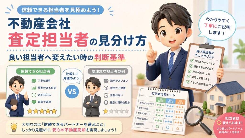 不動産会社査定担当者見分け方と良い担当者へ変えたい時の判断基準