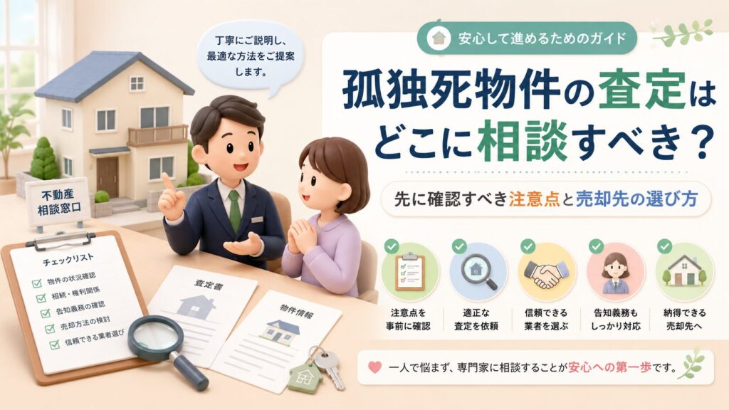 孤独死物件の査定はどこに相談すべき