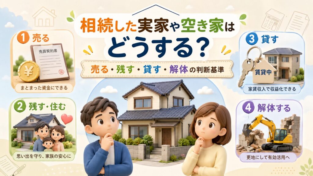 相続した実家や空き家はどうする？売る・残す・貸す・解体の判断基準