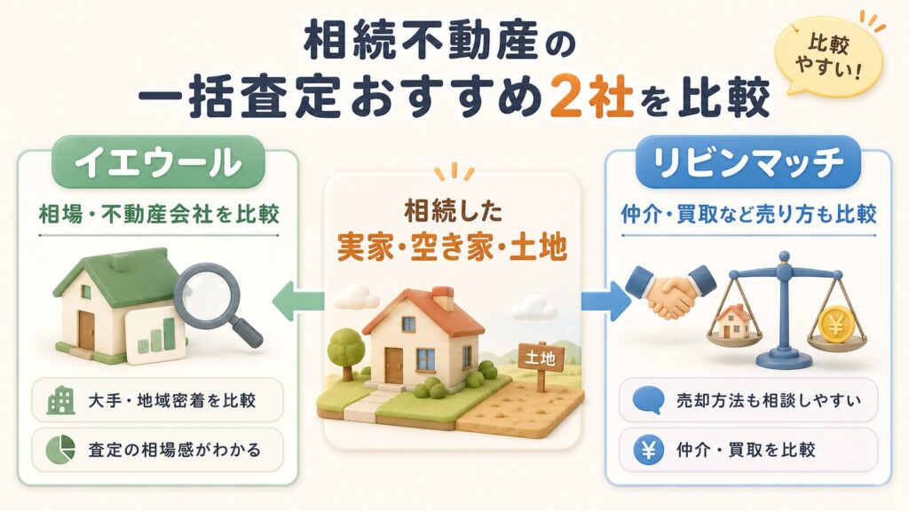 相続不動産の一括査定おすすめ2社を比較