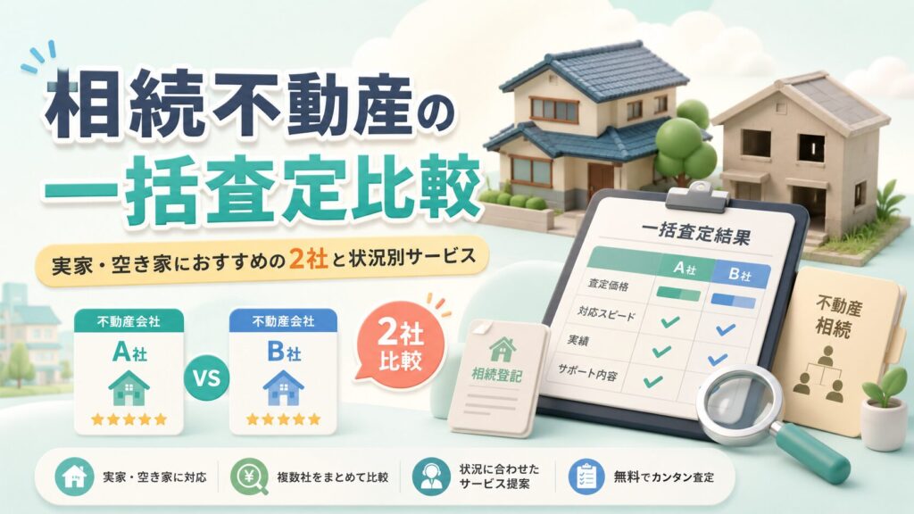 相続不動産の一括査定比較|実家・空き家におすすめの2社と状況別サービス
