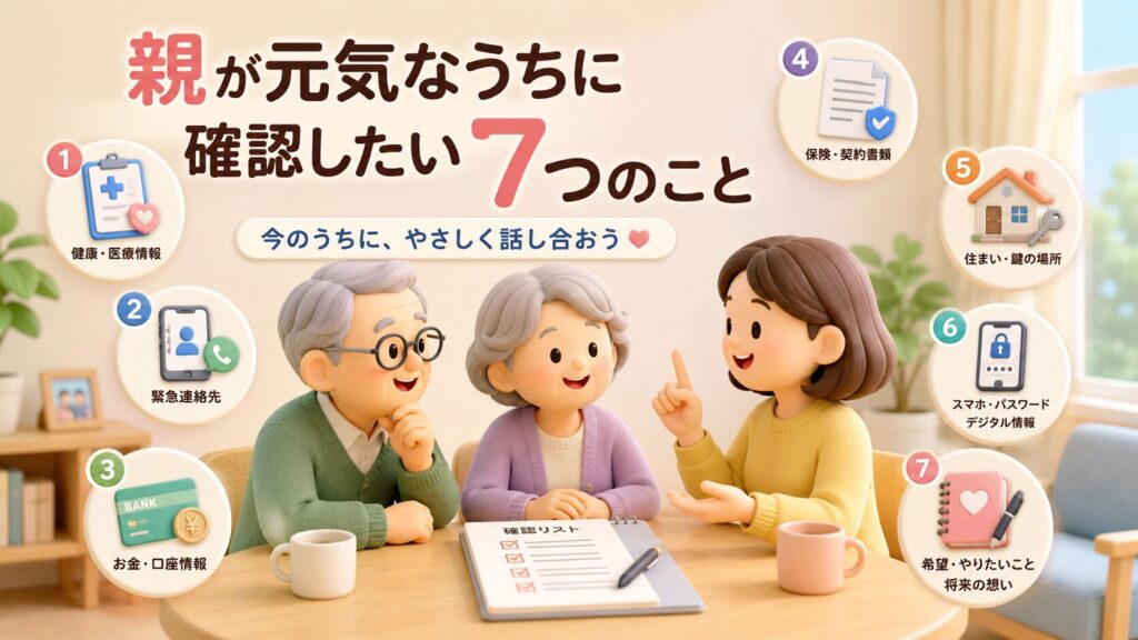 親が元気なうちに確認したいこと