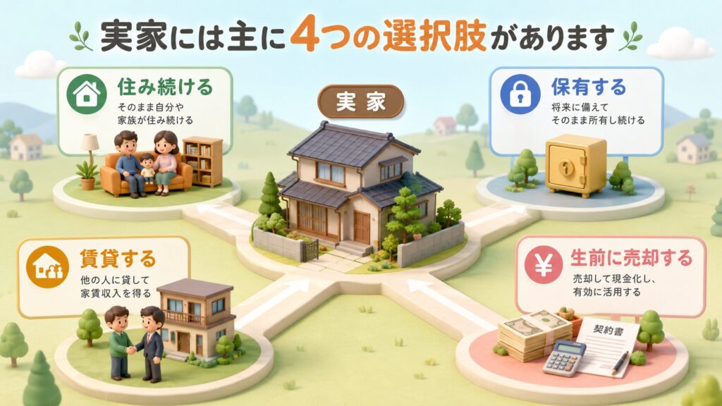 実家には主に4つの選択肢