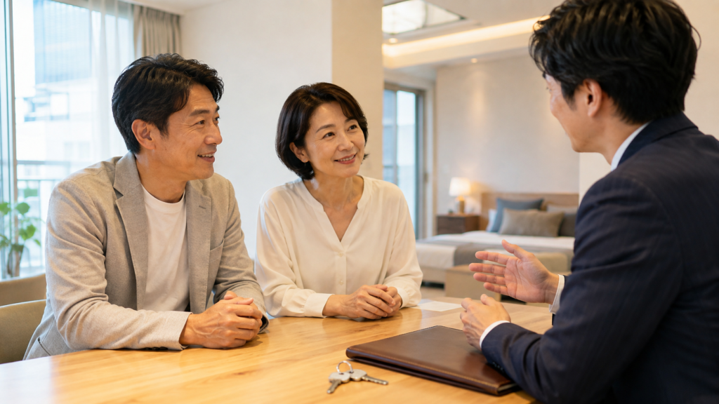 池田市で相続したマンションの売却について相談する夫婦