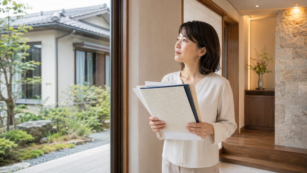 相続した実家の名義変更と売却を検討する日本人女性
