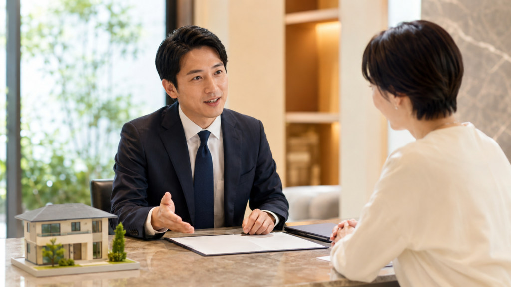 抵当権が残る相続不動産の売却方法を専門家に相談する女性