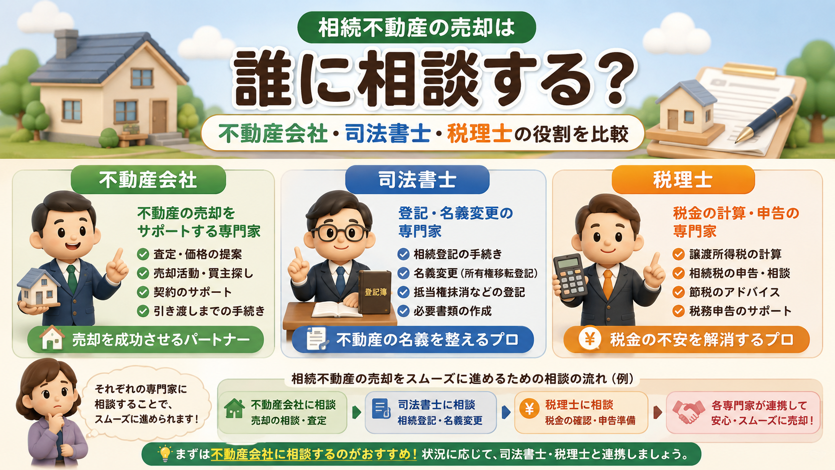 相続不動産の売却は誰に相談する?