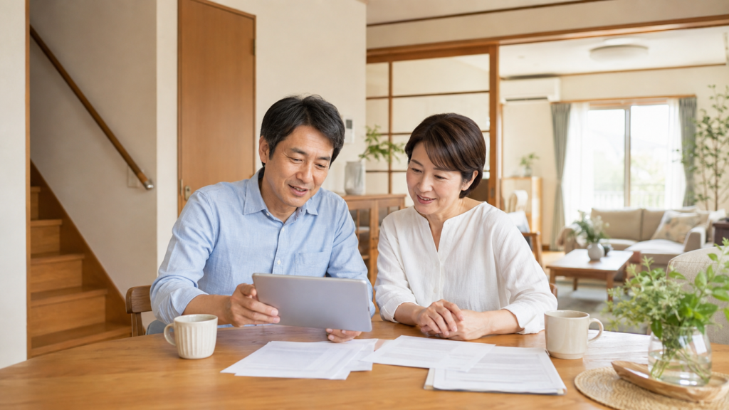 兄弟で相続した実家の売却条件を話し合う様子