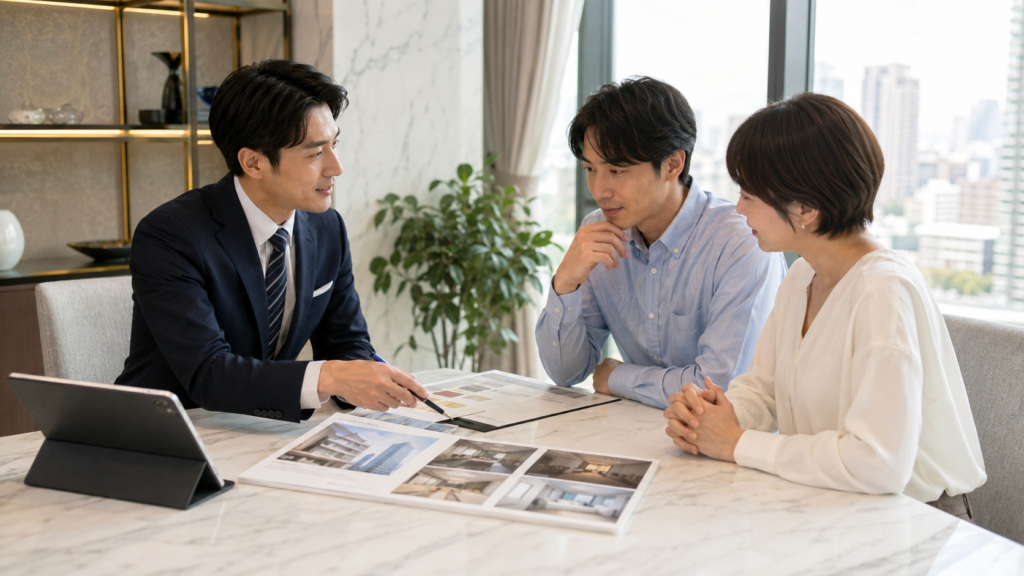 大阪市此花区のマンション査定を不動産会社へ相談する夫婦