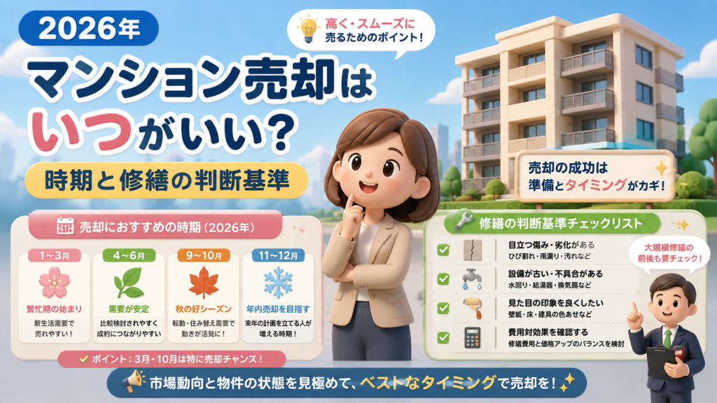 2026年マンション売却はいつがいい？時期と修繕の判断基準