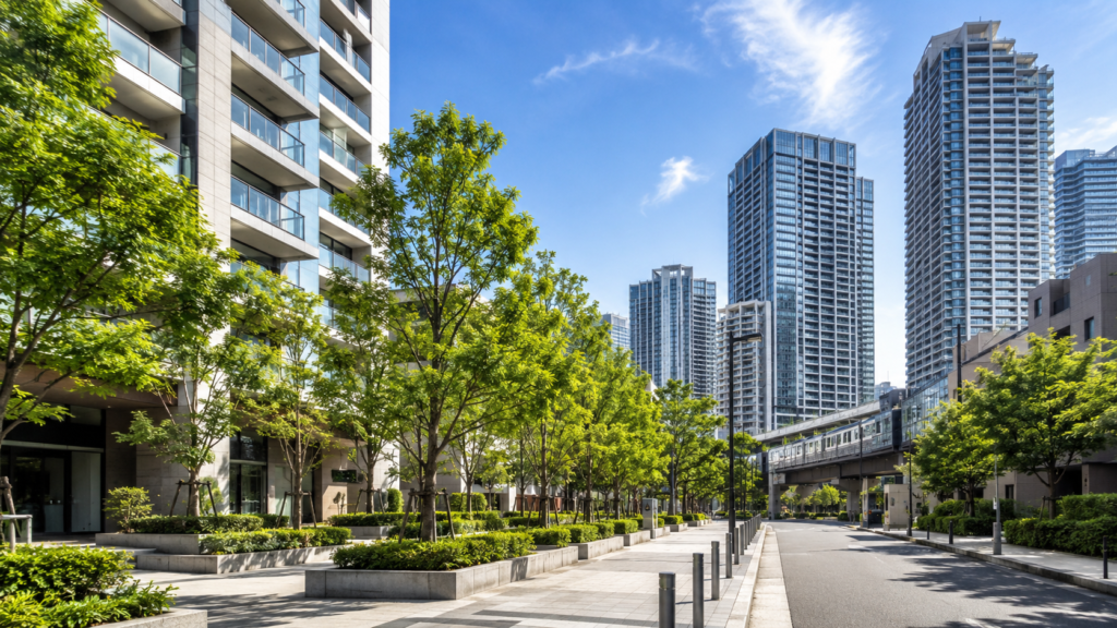 大阪市福島区のマンション売却をイメージした駅近の都市風景