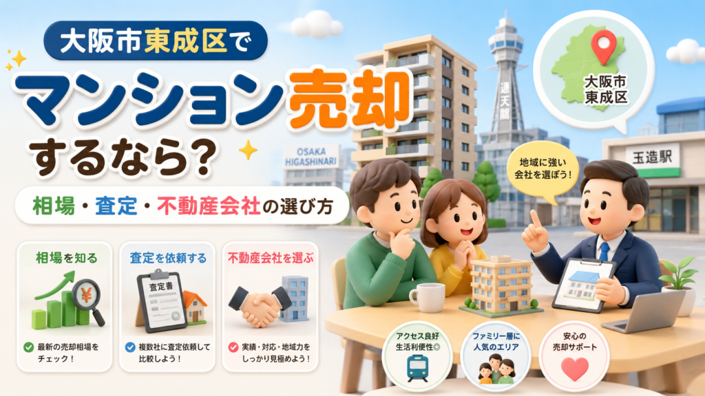 大阪市東成区でマンション売却するなら