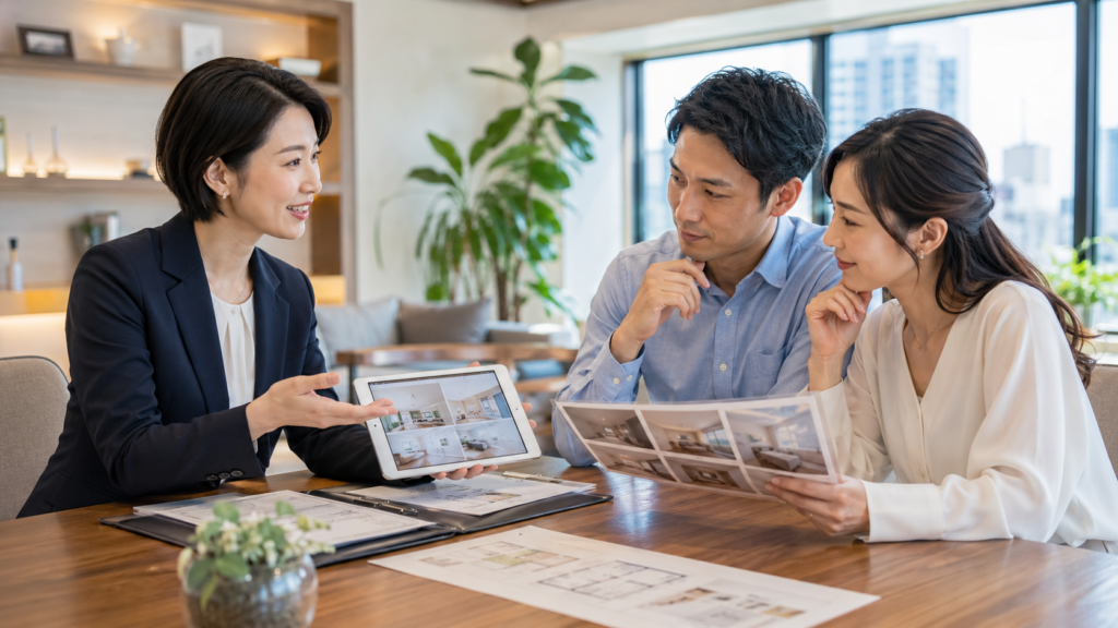 島本町のマンション査定を不動産会社と比較検討する夫婦
