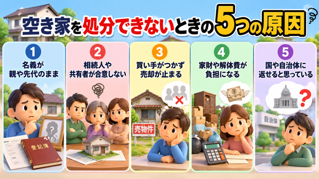 空き家を処分できないときの5つの原因