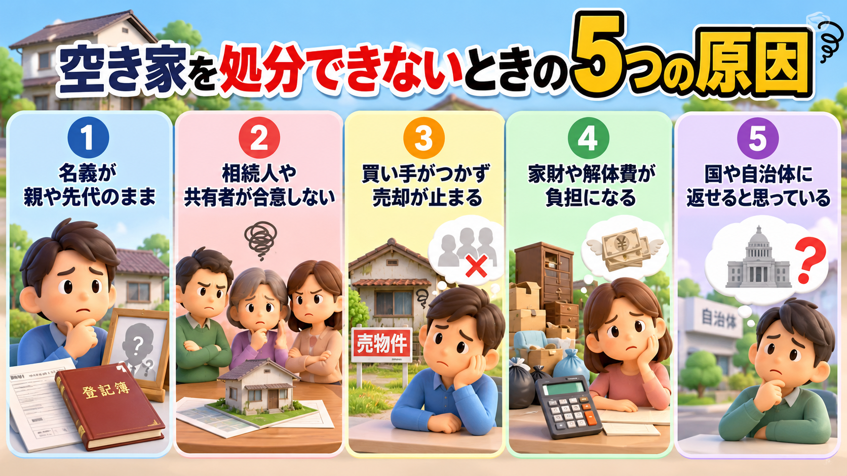 空き家を処分できないときの5つの原因
